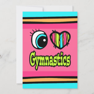 Bright Eye Heart I Love Gymnastics Invitation