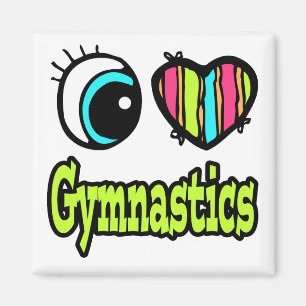 Bright Eye Heart I Love Gymnastics Magnet