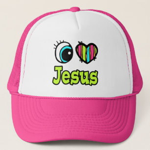 Bright Eye Heart I Love Jesus Trucker Hat