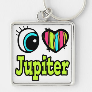Bright Eye Heart I Love Jupiter Key Ring