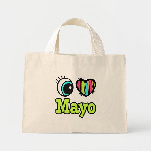 Bright Eye Heart I Love Mayo Mini Tote Bag (Front)