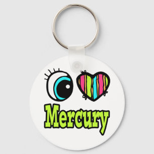Bright Eye Heart I Love Mercury Key Ring