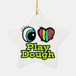 Bright Eye Heart I Love Play Dough Ceramic Tree Decoration
