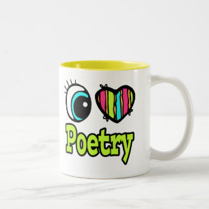 Bright Eye Heart I Love Poetry Two-Tone Coffee Mug