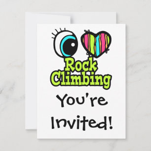 Bright Eye Heart I Love Rock Climbing Invitation