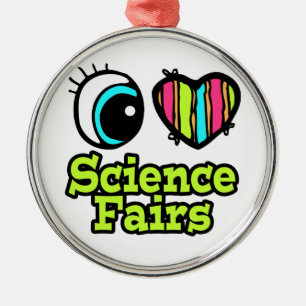 Bright Eye Heart I Love Science Fairs Metal Tree Decoration