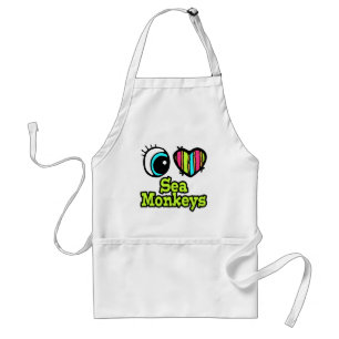 Bright Eye Heart I Love Sea Monkeys Standard Apron