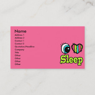 Bright Eye Heart I Love Sleep Business Card