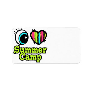 Bright Eye Heart I Love Summer Camp Label