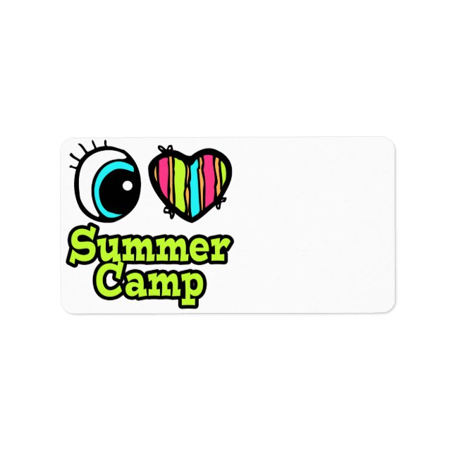 Bright Eye Heart I Love Summer Camp Label (Front)