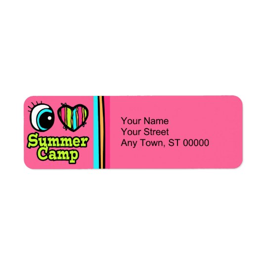 Bright Eye Heart I Love Summer Camp Return Address Label