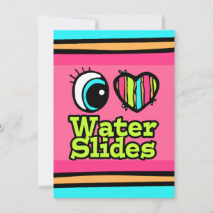Bright Eye Heart I Love Water Slides Invitation