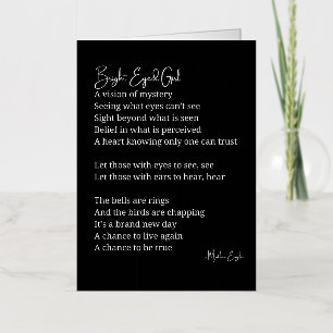 Bright Eyed Girl Inspirational Poem Foil Greeting Card