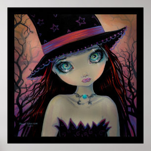 Bright Eyed Witch Fantasy Art Poster
