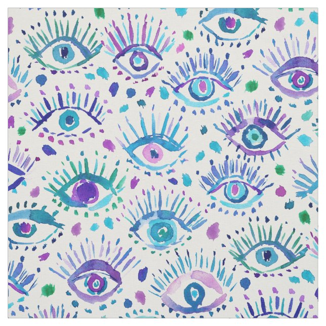 BRIGHT EYES All-Seeing Eye Illuminati Print Fabric (Swatch)