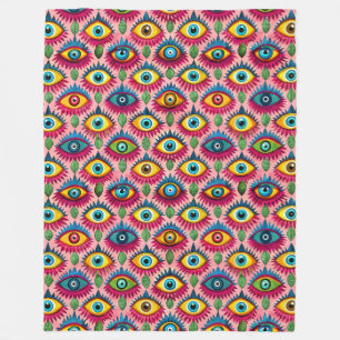 Bright eyes fleece blanket