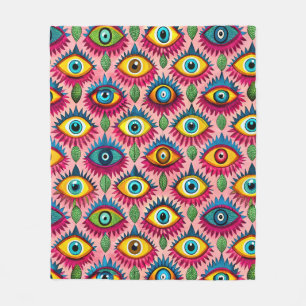 Bright eyes fleece blanket