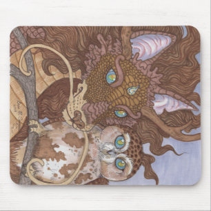 Bright Eyes Owl and Dragon Mouse Mat