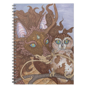 Bright Eyes Owl and Dragon Notebook