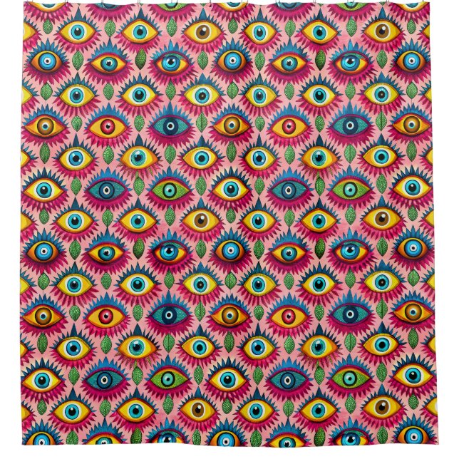 Bright eyes shower curtain (Front)