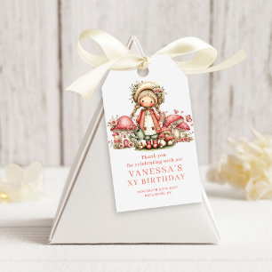 Bright Fairy 8th Birthday Floral Pink Favour Gift  Tags