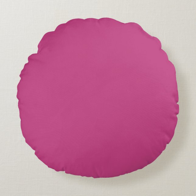 Bright Fall Fuchsia Solid Colour Print Round Cushion (Front)