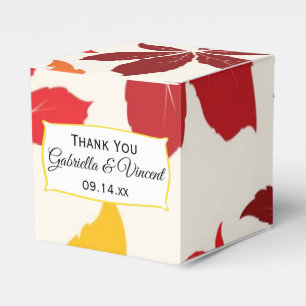Bright Fall Leaves Wedding Favour Box