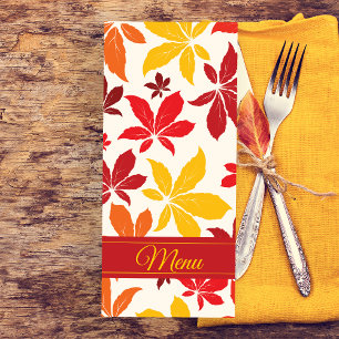 Bright Fall Leaves Wedding Menu