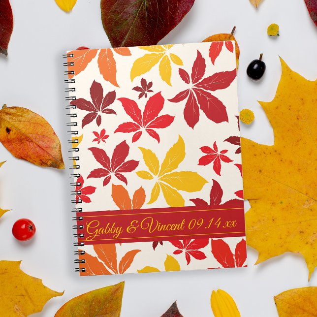 Bright Fall Leaves Wedding Notebook (The Bright Fall Leaves Notebook can be used as a custom advice book or guest book.)