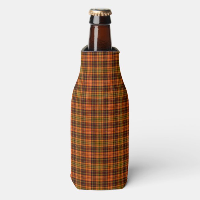 Bright Fall Plaid Bottle Cooler (Bottle Front)