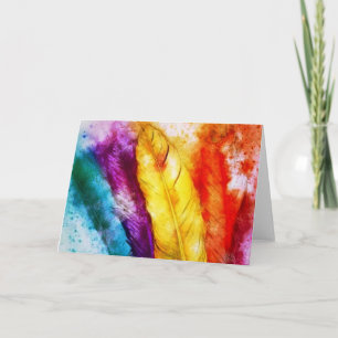 Bright feathers card