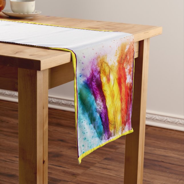 Bright feathers  short table runner (In Situ)