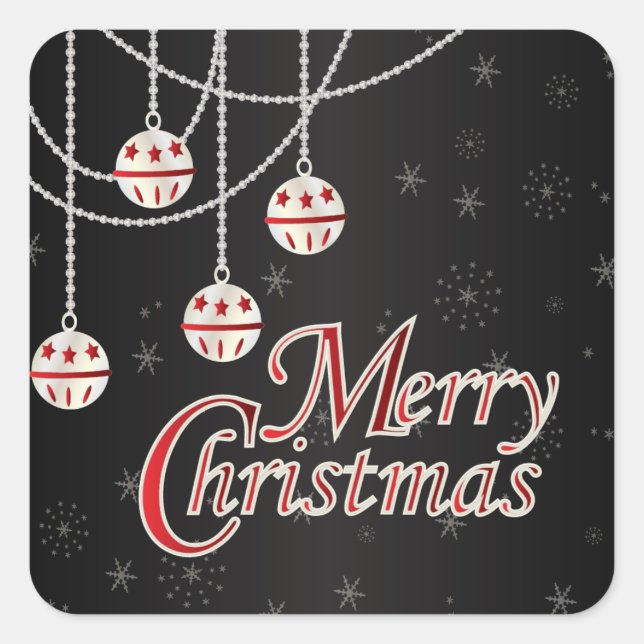 Bright Festive Merry Christmas Square Sticker (Front)