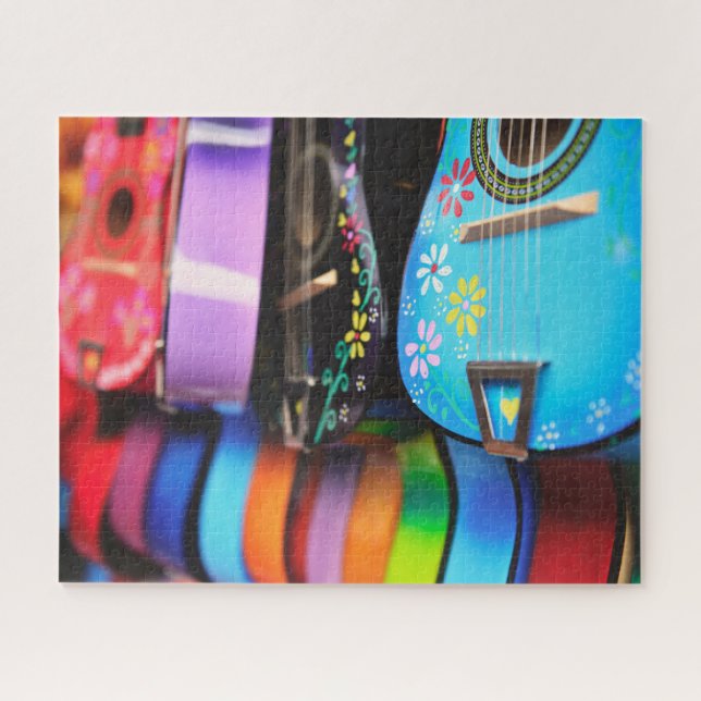 Bright Festive Musical Guitars Jigsaw Puzzle (Horizontal)