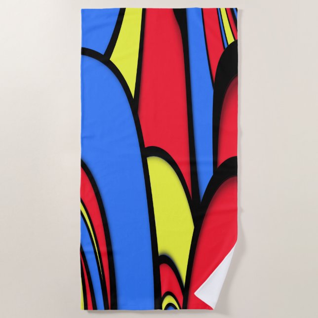 Bright  Festive Splash of Colours Beach Towel (Front)