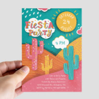 Bright Fiesta Party. Cactus tacos and tequila