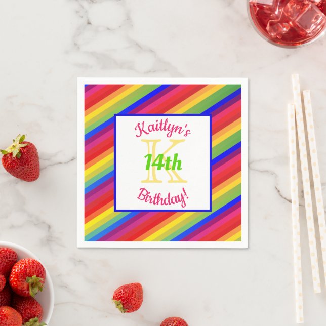 Bright Fiesta Stripes | Paper Party Napkin (Insitu)