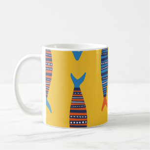 Bright Fishes Underwater Life Illustration Coffee Mug