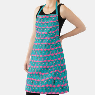 Bright Flamingo Pattern Apron