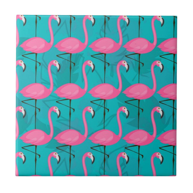 Bright Flamingo Pattern Tile (Front)