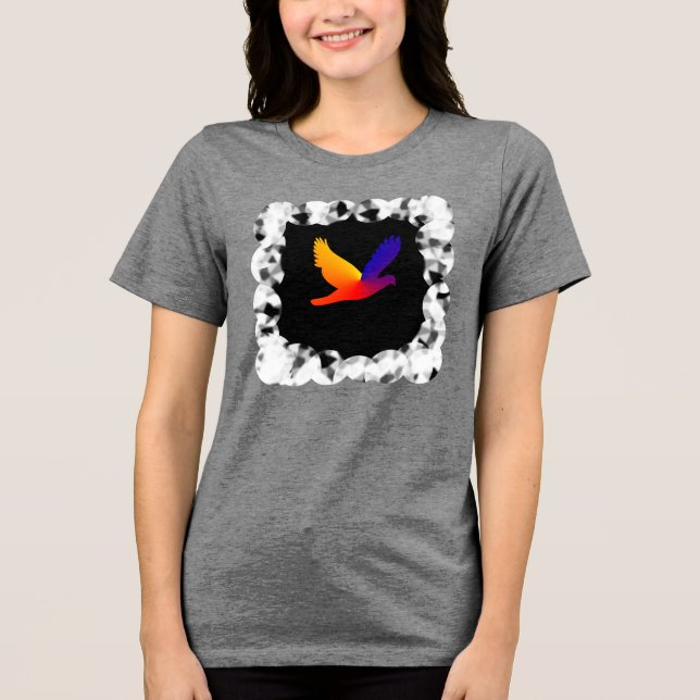 Bright Flight Colourful Bird Tri-Blend Shirt (Front)