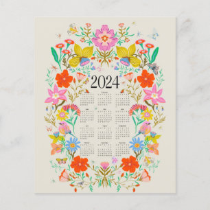 Bright floral 2024 full calendar