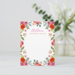 Bright Floral Advice and Wishes for Baby Cards