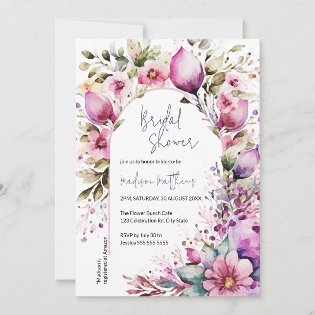 Bright Floral Arch Bridal Brunch Baby Shower Invitation (Front)