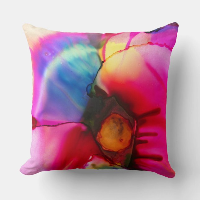 Bright Floral Artsy Designed pillow 2 (Front)