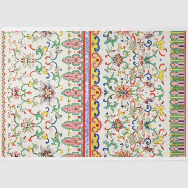 Bright floral asian pattern tissue paper (Front)