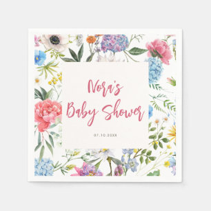Bright Floral Baby Shower Napkin