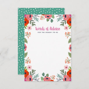 Bright Floral Baby Shower Words of Advice Invitation