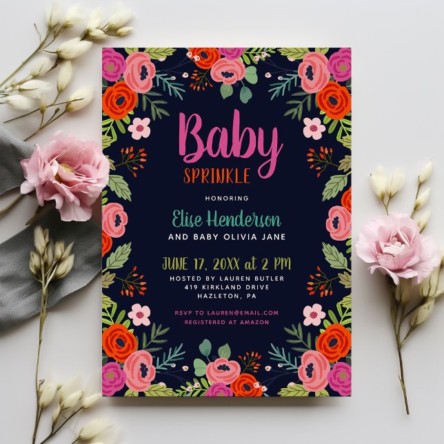 Bright Floral Baby Sprinkle Invitation (Creator Uploaded)