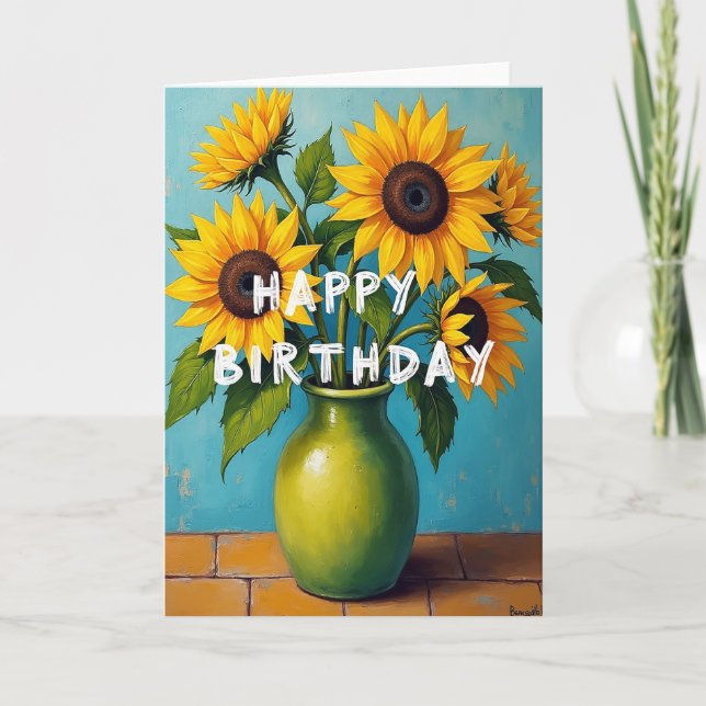 Bright Floral Birthday Card (Front)